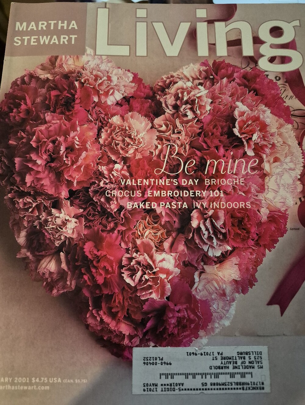 Martha Stewart Living Magazine. February 2001 - Picture 1 of 6